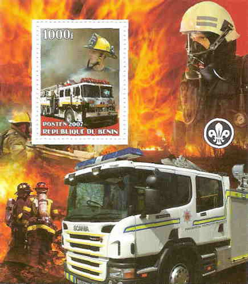 Fire Engines on Stamps - Mint Souvenir Sheet 2B-046