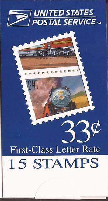 US Stamp 1998 33c Famous Trains Makeshift Vending Booklet of 15 Stamps #BK278