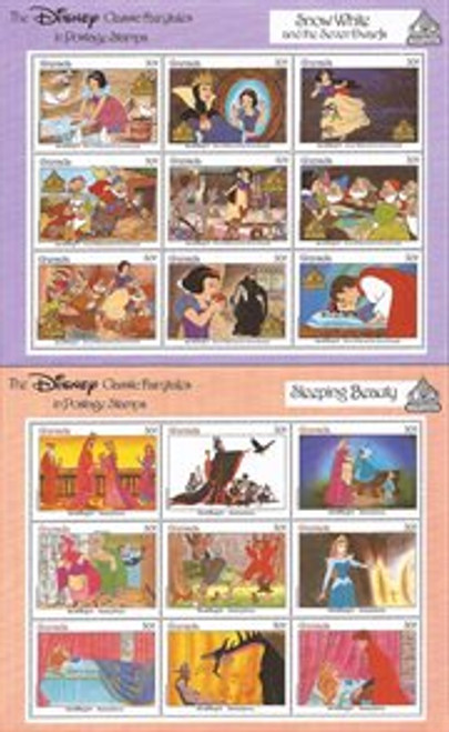 Grenada - 1987 Disney’s Fairy Tales - Set of 6 9 Stamp Sheets - Scott #1540-5