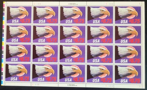 US Stamp 1988 $8.75 Eagle and Moon 20 Stamp Sheet Scott #2394