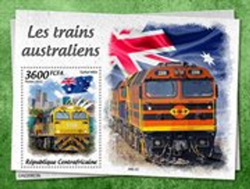 Central Africa - 2022 Australian Trains - Stamp Souvenir Sheet - CA220823b
