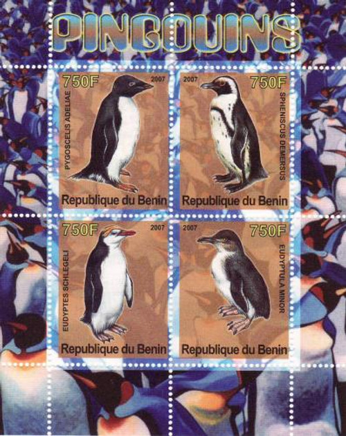 Penguins On Stamps - Mint Sheet of 4 Stamps - SV0052