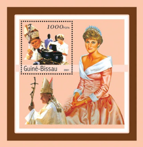 Guinea-Bissau - Pope John Paul II Princess Diana Mint Stamp S/S GB1515