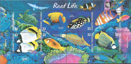 Marshall Islands - 2000 Reef Life, Turtle, Angelfish - 8 Stamp Sheet #751