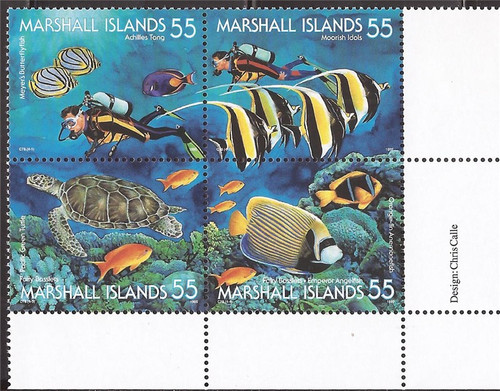 Marshall Islands - 1995 Marine Life - Block of 4 Stamps - Scott #590