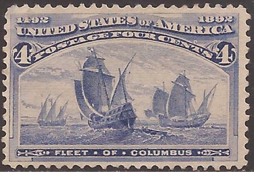 US Stamp - 1893 2c Columbian Exposition Broken Hat Variety Used #232 US Stamp - 1893 2c Columbian Exposition Broken Hat Variety Used #232