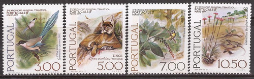 Portugal - 1976 Fauna, Magpie, Lynx - 4 Stamp Set - Scott #1298-1301