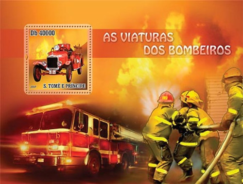 St Thomas - Fire Engine On Stamps - Mint Stamp Souvenir Sheet ST7310b