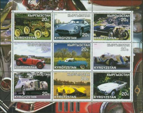 Classic Cars On Stamps - 9 Stamp Mint Sheet - 4311