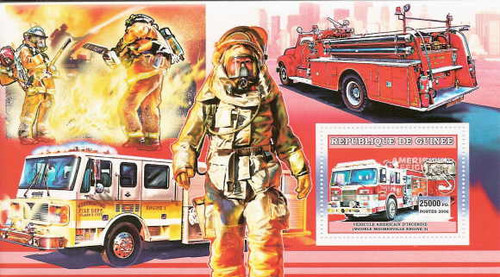 Guinea - Fire Engines - Mint Stamp Souvenir Sheet - 7B-153