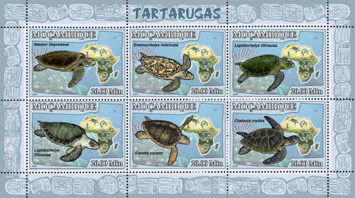 Mozambique - Turtles - Mint Sheet of 6 Stamps - 13A-066