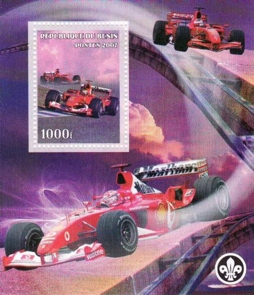 Racing Cars - Mint Stamp Souvenir Sheet - 2B-108