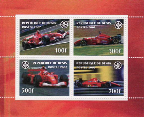 Racing Cars - Mint Sheet of 4 Stamps - 2B-120