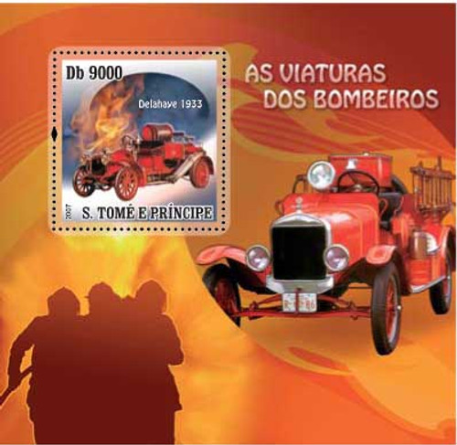 St Thomas - Fire Engines - Mint Souvenir Sheet ST73D29