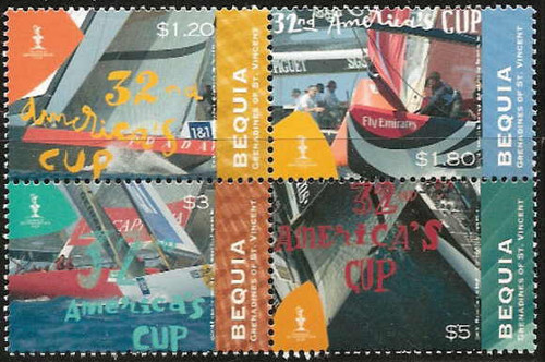 St Vincent - 32nd Americas Cup Mint Block of 4 SGB0802
