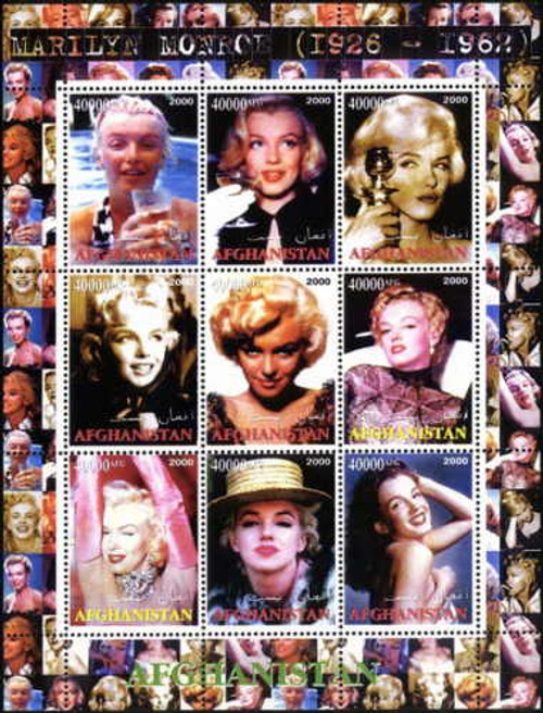 Marilyn Monroe  - Mint Sheet of 9 Stamps