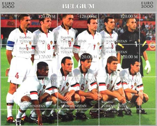 Belgium Soccer Team - Mint Sheet of 9 Stamps - 20D-037