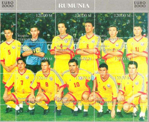 Romania Soccer Team - Mint Sheet of 9 Stamps - 20D-031