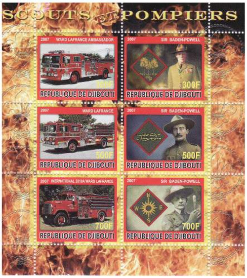 Fire Engines & Scouting - Mint Sheet of 6 Stamps SV0085