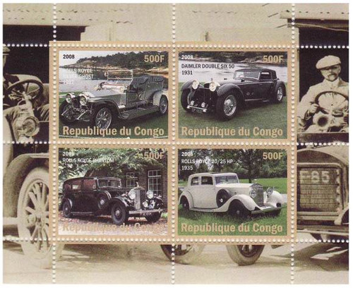 Antique Cars On Stamps - Mint Sheet of 4 - SV0118