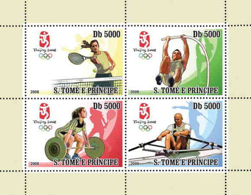 St Thomas - Beijing Olympics - 4 Stamp Sheet 19A-042
