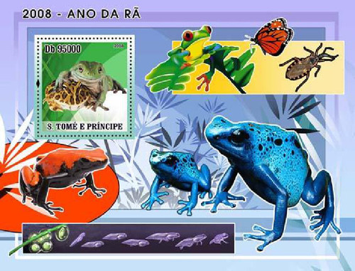 St Thomas - 2008 - Frogs - Mint Stamp Souvenir Sheet - ST8113b