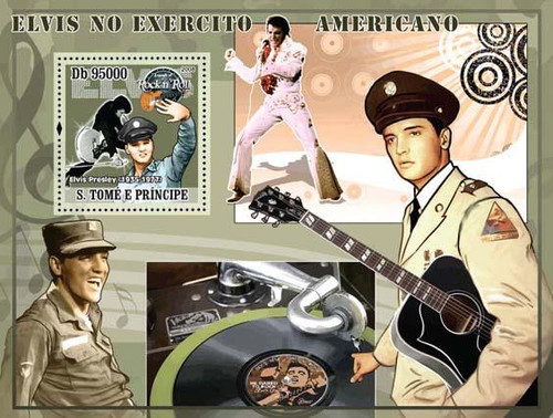 St Thomas - 2008 Elvis Presley Joins Army Mint Souvenir Sheet ST8122b