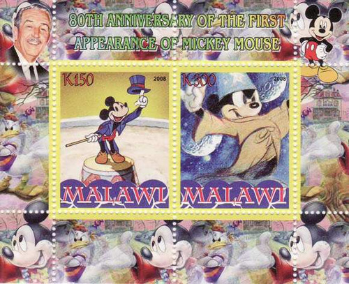 Mickey Mouse Anniversary - Mint Sheet of 2 MNH SV0155