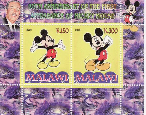 Mickey Mouse Anniversary - Mint Sheet of 2 MNH SV0157