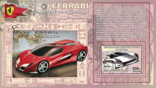 Congo - Ferrari Cars - Mint Stamp S/S MNH - 3A-235