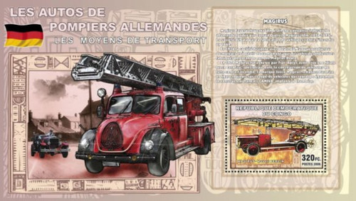 Congo - German Fire Engines - Mint Stamp S/S MNH 3A-239