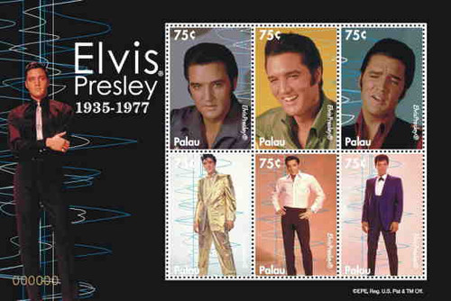 Palau - Elvis Presley - 6 Stamp Mint Sheet - PAL0805