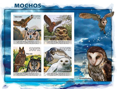 Guinea-Bissau - Owls - Mint Sheet of 4 Stamps - GB8305a