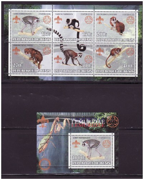 Lemurs & Scouts - Mint Sheet of 6 & S/S Set MNH - 6313