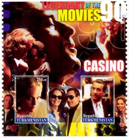 Feature Film Casino on Stamps - 2 Stamp Mint Sheet MNH - M0192