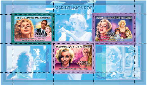 Guinea - Marilyn Monroe - 3 Stamp Mint Sheet 7B-027