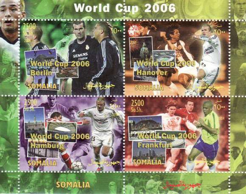 World Cup '06 Football on Stamps - 4 Stamp Mint Sheet MNH - 19B-092