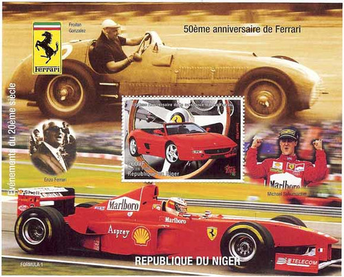 Ferrari - 50th Anniversary Mint Souvenir Sheet 14A-010
