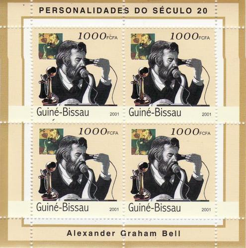 Guinea-Bissau - Alexander Graham Bell, Telephone 4 Stamp Sheet GB1522