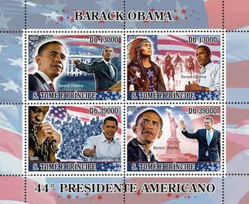 St Thomas - Barack Obama Mint Sheet of 4 ST8701a