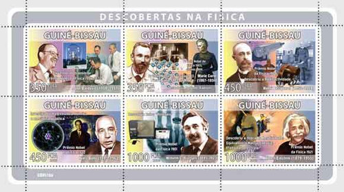 Guinea-Bissau - Nobel Prize Physics Winners Sheet of 6 Stamps GB8510a