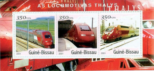 Guinea-Bissau - Thalys Trains on Stamps - Set of 3 Sheets - GB1406