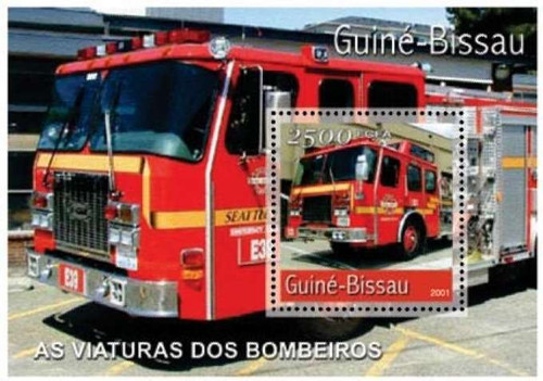 Guinea-Bissau - Fire Engines on Stamps - Mint Stamp S/S MNH GB1438