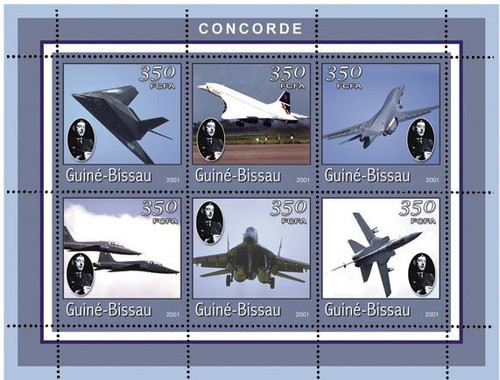 Guinea-Bissau - Concorde Plane Sheet of 6 Stamps GB1440