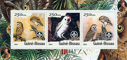Guinea-Bissau - Owls - Mint Set of 3 Sheets MNH GB1331
