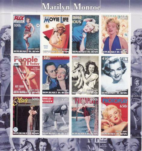 Marilyn Monroe - 12 Stamp Mint Sheet