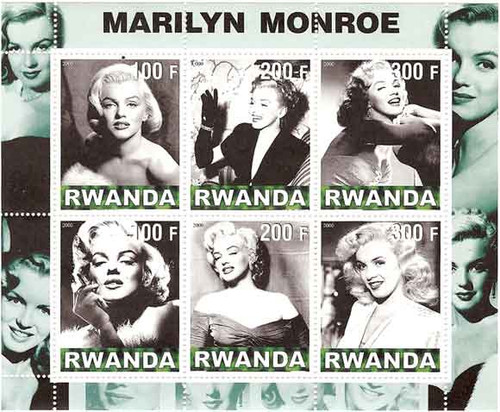 Marilyn Monroe - 6 Stamp Mint Sheet 2
