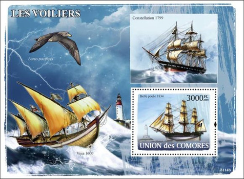 Comoros - 2008 Ships & Lighthouses - Mint Stamp Souvenir Sheet 3E-028