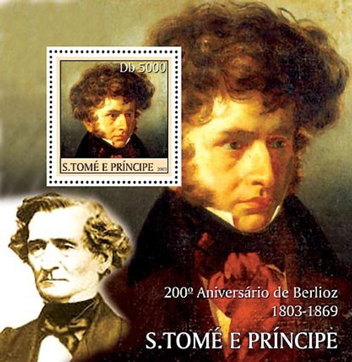 St Thomas - Composer Hector Berlioz on Stamps - Mint Stamp S/S - B531