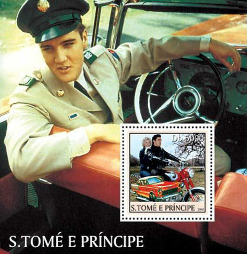 St Thomas - Elvis Presley in Army Uniform - Mint Stamp S/S MNH - B550